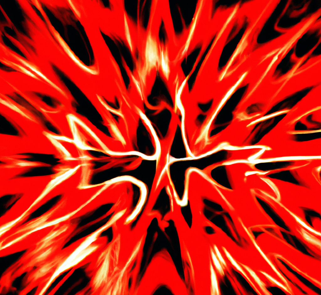 abstract depiction of anger as a red, spikey blob.