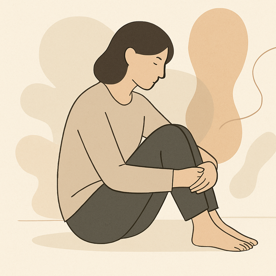 Minimalist illustration representing emotional numbness and quiet dissatisfaction