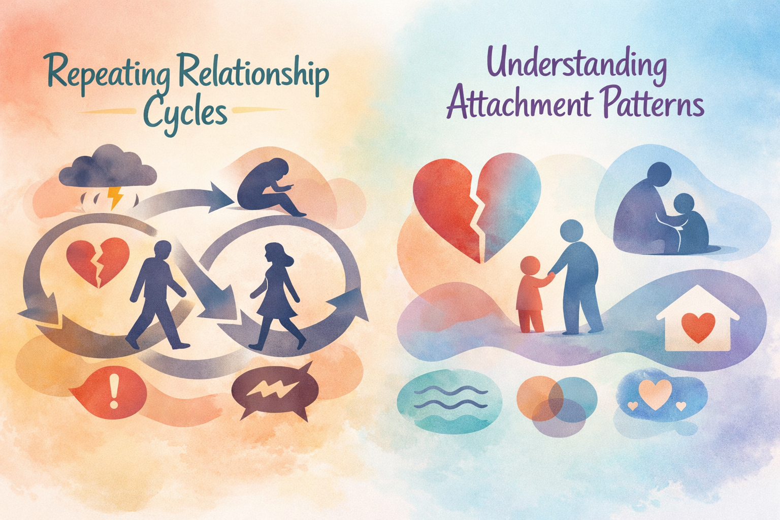 Illustration representing repeating relationship cycles