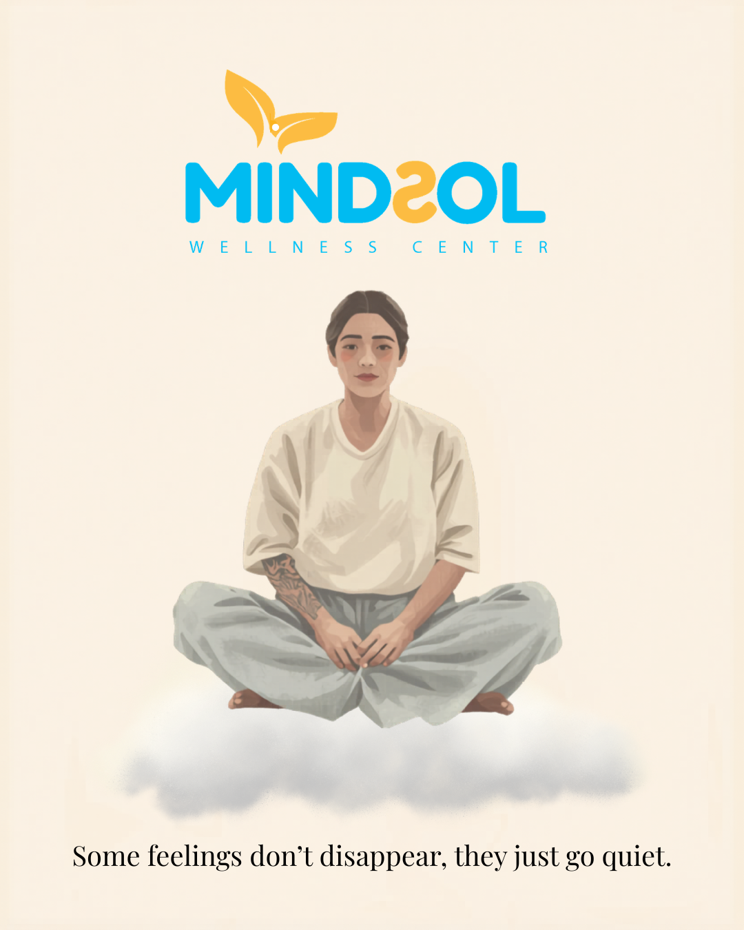 Person sitting quietly with layered shadows representing suppressed emotions